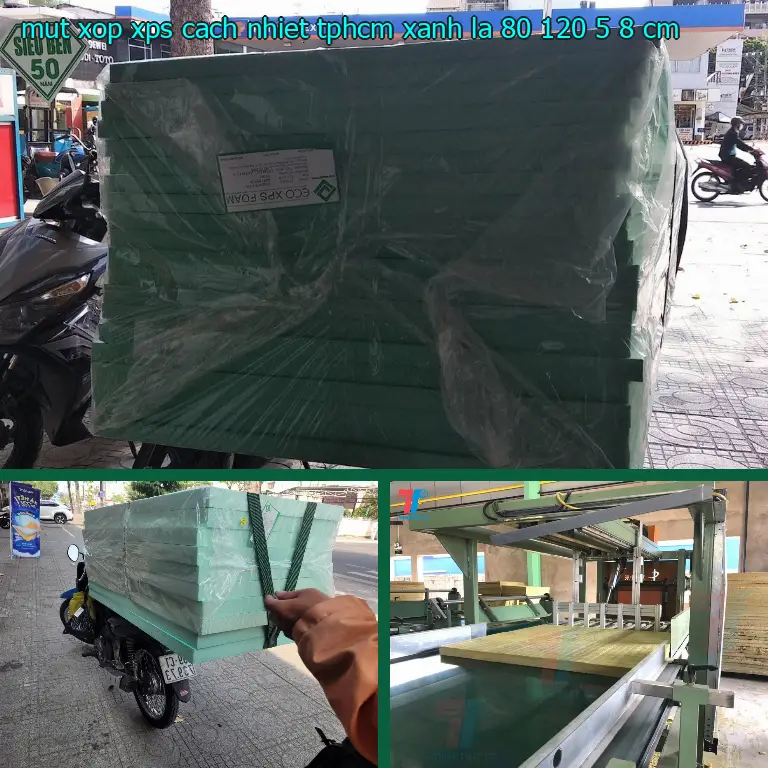Kích thước mút xốp XPS cách nhiệt TpHCM Xanh lá: 80*120*5.8 cm