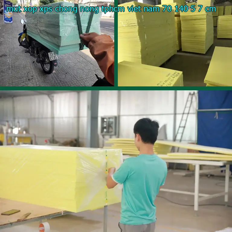 Kích thước mút xốp XPS chống nóng TpHCM Việt Nam: 70*140*5.7 cm Kích thước mút xốp XPS chống nóng TpHCM Việt Nam: 70*140*5.7 cm