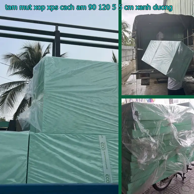 Màu sắc tấm mút xốp XPS cách âm 90*120*5.5 cm: Xanh dương