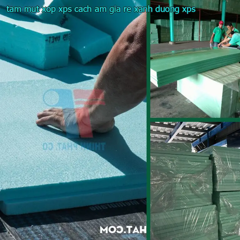 Chất liệu tấm mút xốp XPS cách âm giá rẻ Xanh dương: XPS