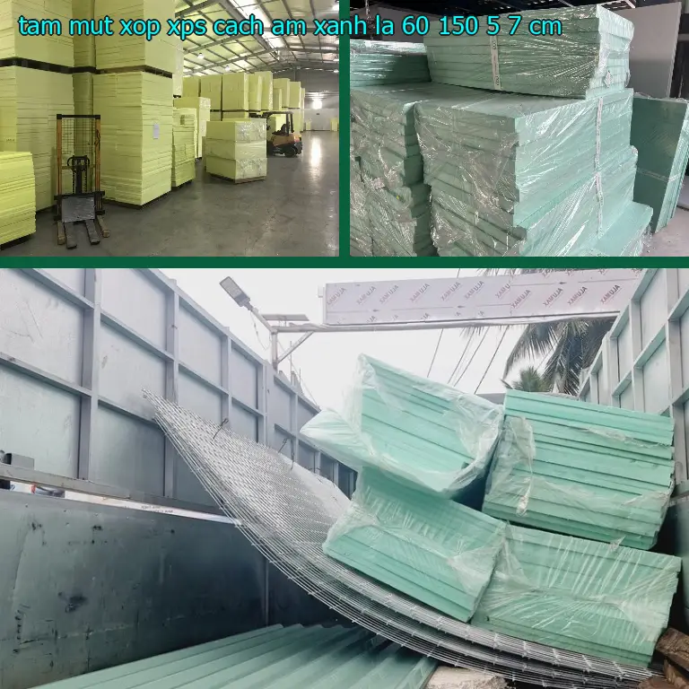 Kích thước tấm mút xốp XPS cách âm Xanh lá: 60*150*5.7 cm Kích thước tấm mút xốp XPS cách âm Xanh lá: 60*150*5.7 cm
