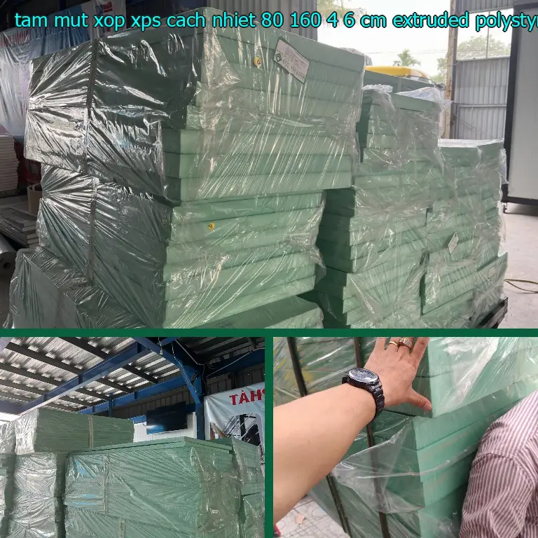 Chất liệu tấm mút xốp XPS cách nhiệt 80*160*4.6 cm: Extruded Polystyrene Foam Chất liệu tấm mút xốp XPS cách nhiệt 80*160*4.6 cm: Extruded Polystyrene Foam