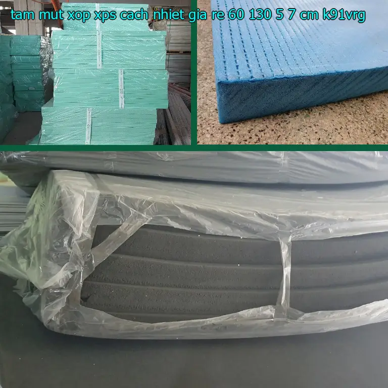 Model tấm mút xốp XPS cách nhiệt giá rẻ 60*130*5.7 cm: K91VRG Model tấm mút xốp XPS cách nhiệt giá rẻ 60*130*5.7 cm: K91VRG