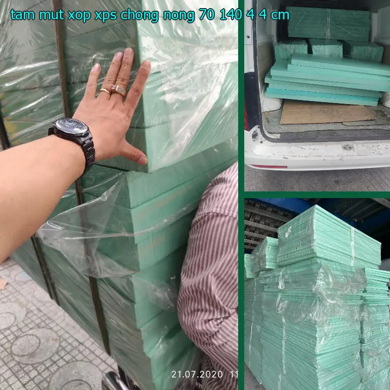 Tấm mút xốp XPS chống nóng 70*140*4.4 cm