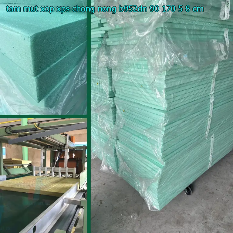 Kích thước tấm mút xốp XPS chống nóng B952DN: 90*170*5.8 cm