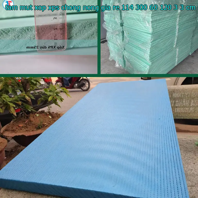 Kích thước tấm mút xốp XPS chống nóng giá rẻ 114.300₫: 60*120*3.3 cm Kích thước tấm mút xốp XPS chống nóng giá rẻ 114.300₫: 60*120*3.3 cm