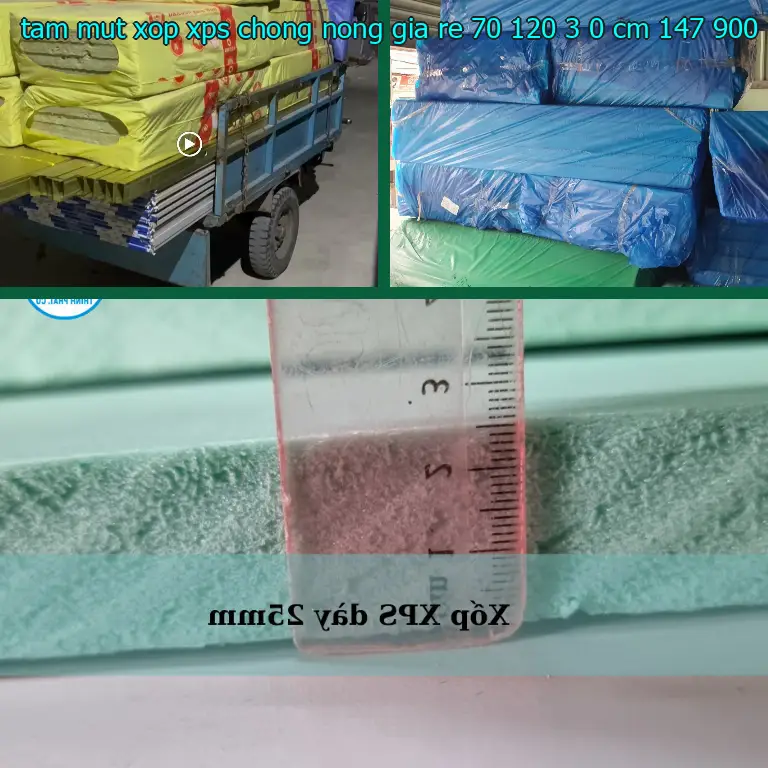 Giá tấm mút xốp XPS chống nóng giá rẻ 70*120*3.0 cm: 147.900₫ Giá tấm mút xốp XPS chống nóng giá rẻ 70*120*3.0 cm: 147.900₫
