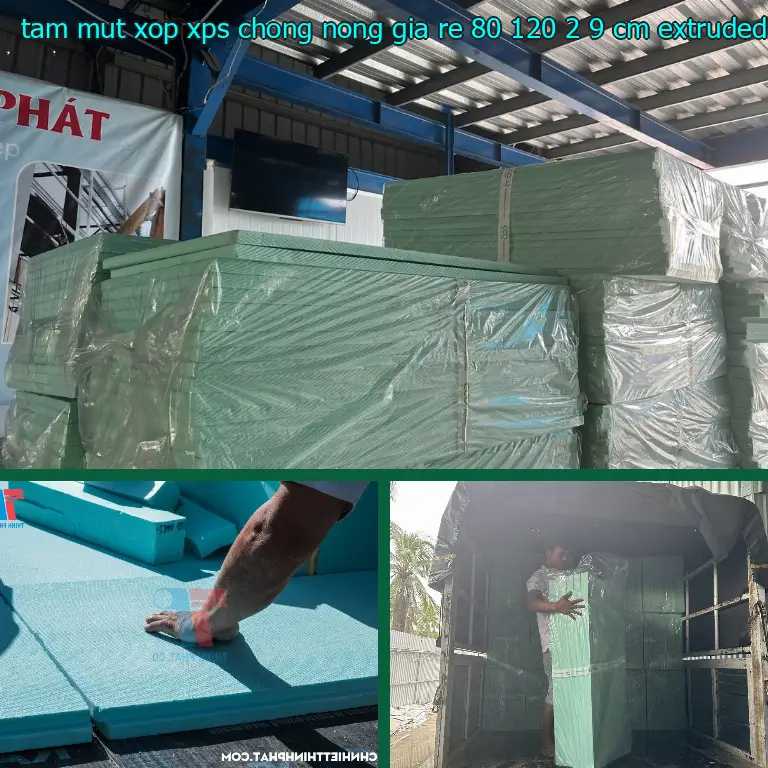 Chất liệu tấm mút xốp XPS chống nóng giá rẻ 80*120*2.9 cm: Extruded Polystyrene Foam