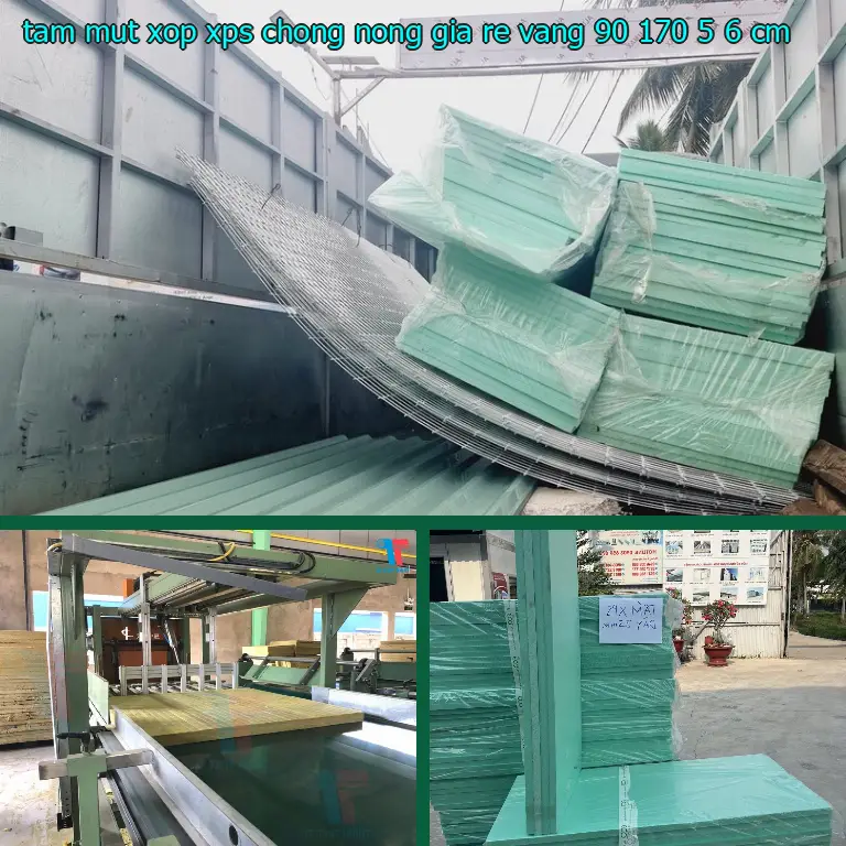 Kích thước tấm mút xốp XPS chống nóng giá rẻ Vàng: 90*170*5.6 cm