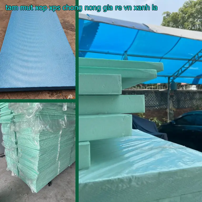 Màu sắc tấm mút xốp XPS chống nóng giá rẻ VN: Xanh lá Màu sắc tấm mút xốp XPS chống nóng giá rẻ VN: Xanh lá