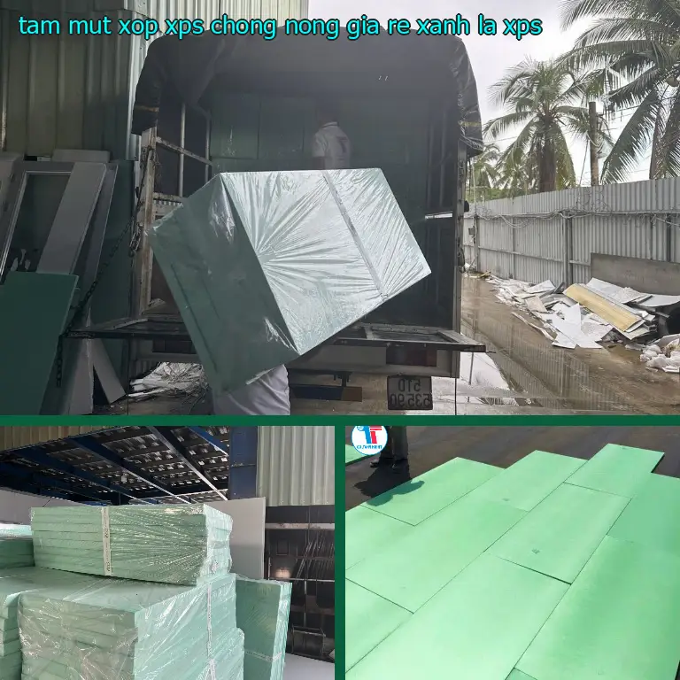 Chất liệu tấm mút xốp XPS chống nóng giá rẻ Xanh lá: XPS