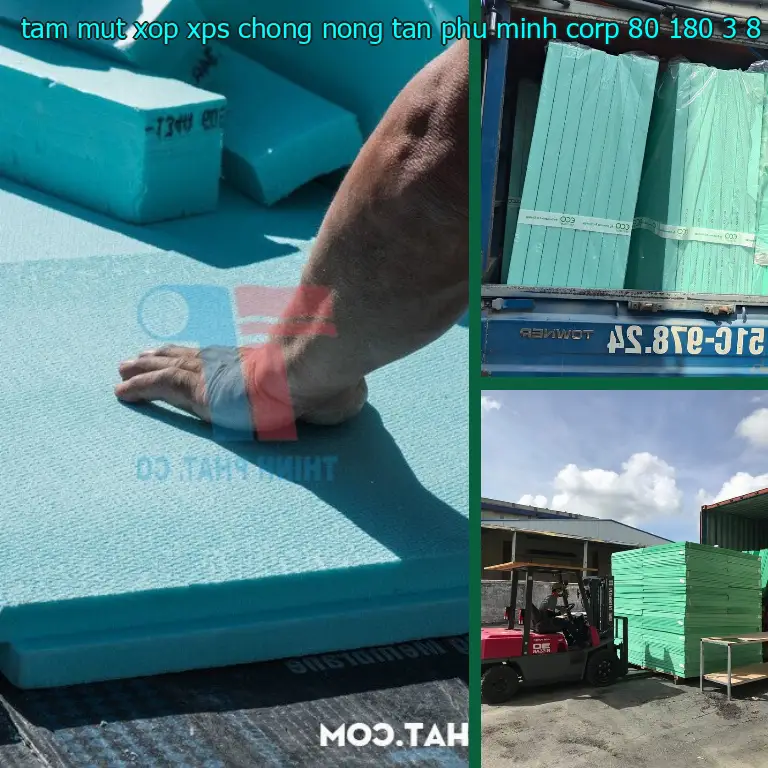Kích thước tấm mút xốp XPS chống nóng Tân Phú Minh Corp: 80*180*3.8 cm