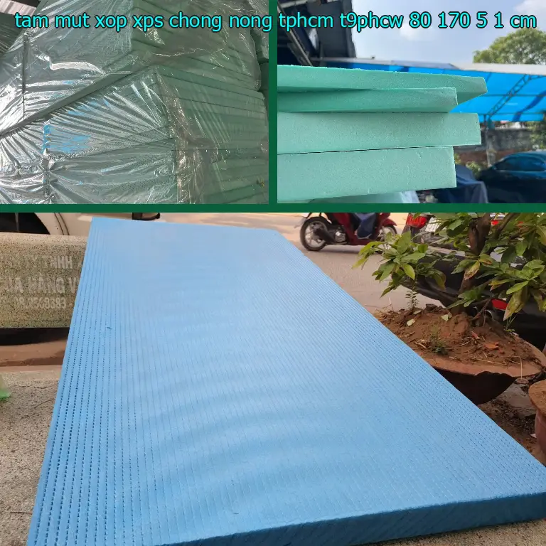Kích thước tấm mút xốp XPS chống nóng TpHCM T9PHCW: 80*170*5.1 cm