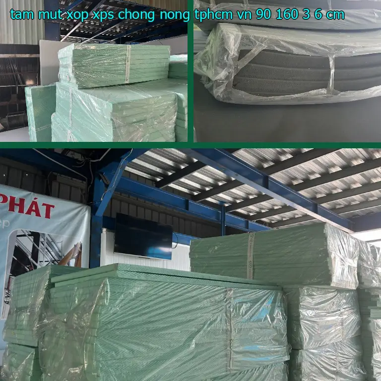 Kích thước tấm mút xốp XPS chống nóng TpHCM VN: 90*160*3.6 cm