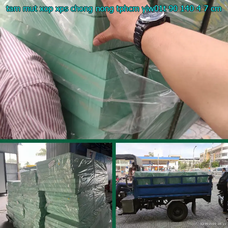 Kích thước tấm mút xốp XPS chống nóng TpHCM YIW01T: 90*140*4.7 cm