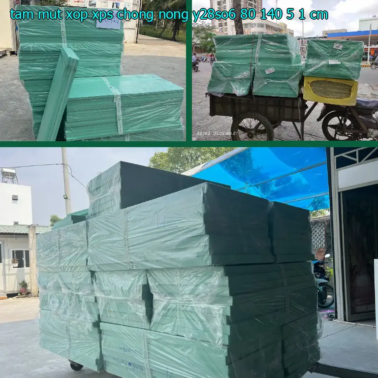 Kích thước tấm mút xốp XPS chống nóng Y28SO6: 80*140*5.1 cm Kích thước tấm mút xốp XPS chống nóng Y28SO6: 80*140*5.1 cm