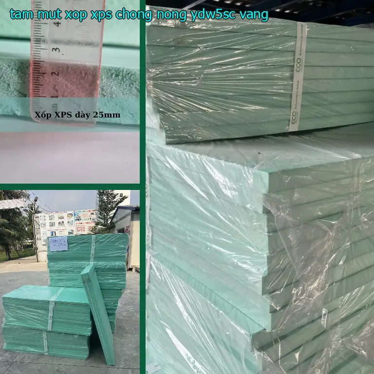 Màu sắc tấm mút xốp XPS chống nóng YDW5SC: Vàng Màu sắc tấm mút xốp XPS chống nóng YDW5SC: Vàng