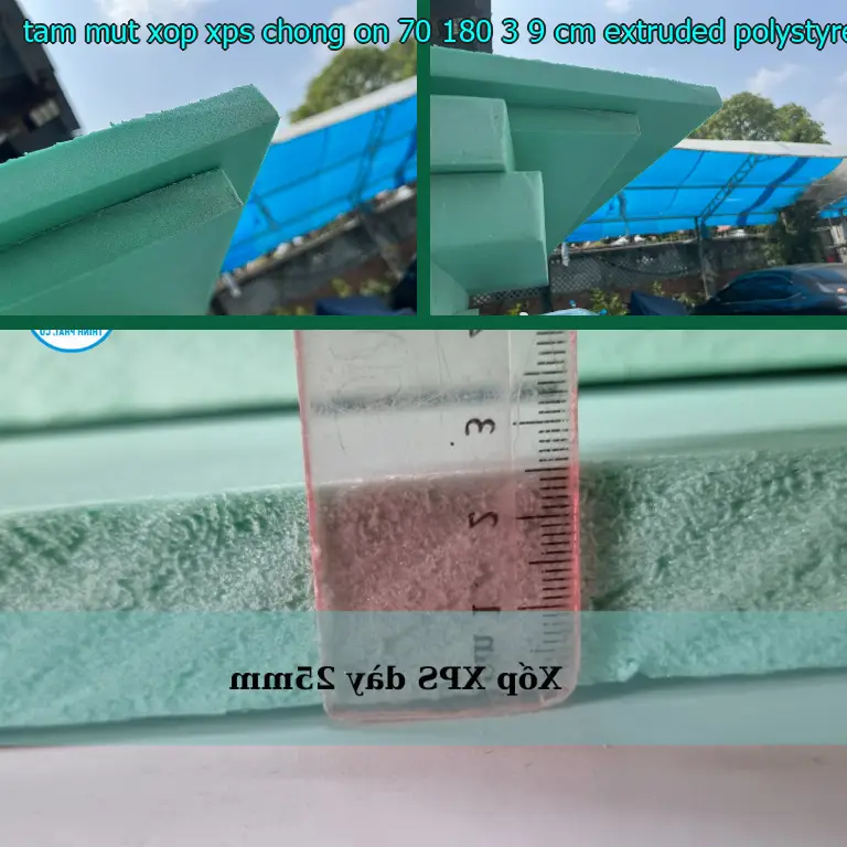 Chất liệu tấm mút xốp XPS chống ồn 70*180*3.9 cm: Extruded Polystyrene Foam Chất liệu tấm mút xốp XPS chống ồn 70*180*3.9 cm: Extruded Polystyrene Foam