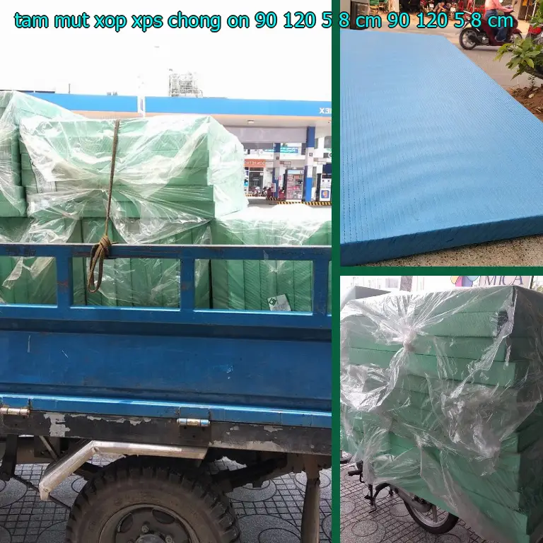 Kích thước tấm mút xốp XPS chống ồn 90*120*5.8 cm: 90*120*5.8 cm