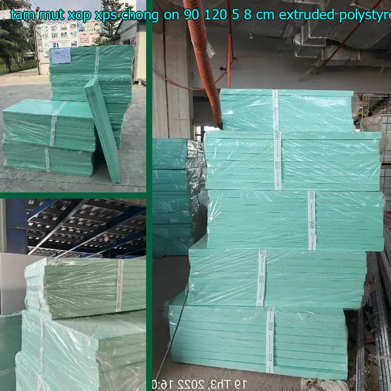 Chất liệu tấm mút xốp XPS chống ồn 90*120*5.8 cm: Extruded Polystyrene Foam