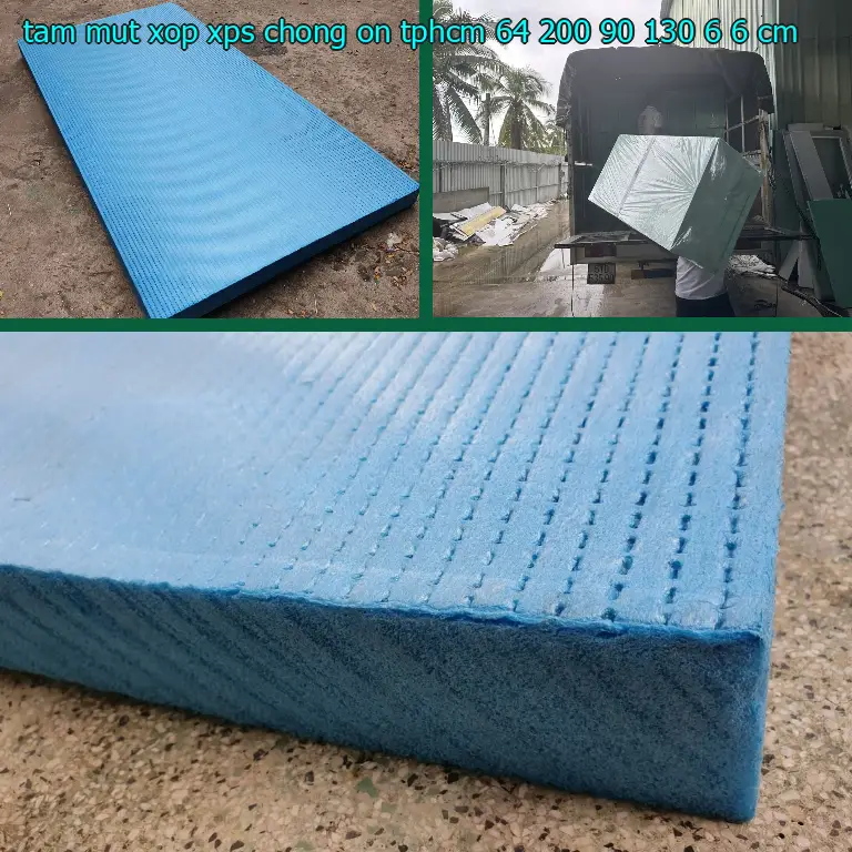Kích thước tấm mút xốp XPS chống ồn TpHCM 64.200₫: 90*130*6.6 cm Kích thước tấm mút xốp XPS chống ồn TpHCM 64.200₫: 90*130*6.6 cm