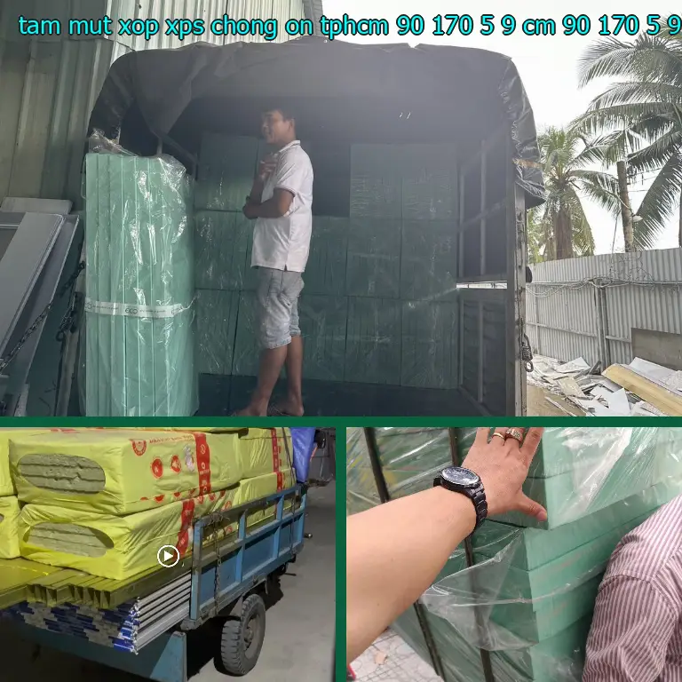 Kích thước tấm mút xốp XPS chống ồn TpHCM 90*170*5.9 cm: 90*170*5.9 cm