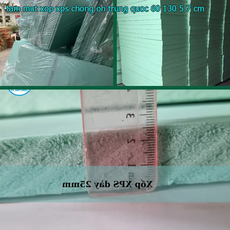 Kích thước tấm mút xốp XPS chống ồn Trung Quốc: 60*130*5.7 cm Kích thước tấm mút xốp XPS chống ồn Trung Quốc: 60*130*5.7 cm