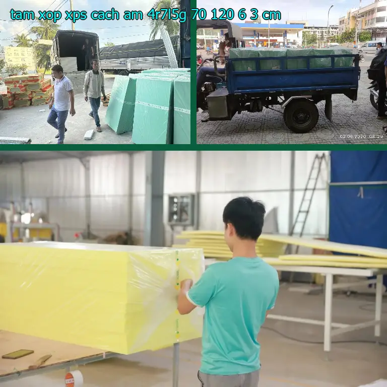 Kích thước tấm xốp XPS cách âm 4R7L5G: 70*120*6.3 cm Kích thước tấm xốp XPS cách âm 4R7L5G: 70*120*6.3 cm