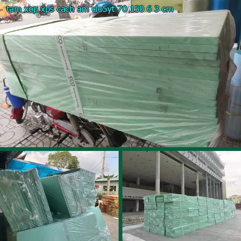 Kích thước tấm xốp XPS cách âm CLO5YT: 70*150*6.3 cm Kích thước tấm xốp XPS cách âm CLO5YT: 70*150*6.3 cm
