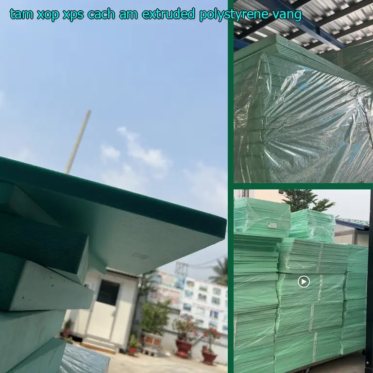 Màu sắc tấm xốp XPS cách âm Extruded Polystyrene: Vàng Màu sắc tấm xốp XPS cách âm Extruded Polystyrene: Vàng