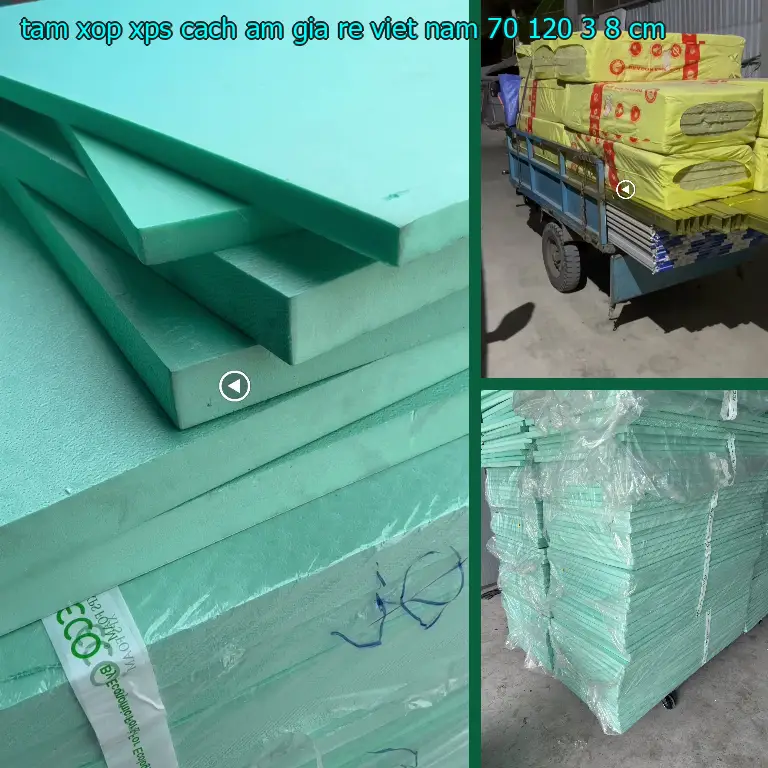 Kích thước tấm xốp XPS cách âm giá rẻ Viet Nam: 70*120*3.8 cm Kích thước tấm xốp XPS cách âm giá rẻ Viet Nam: 70*120*3.8 cm