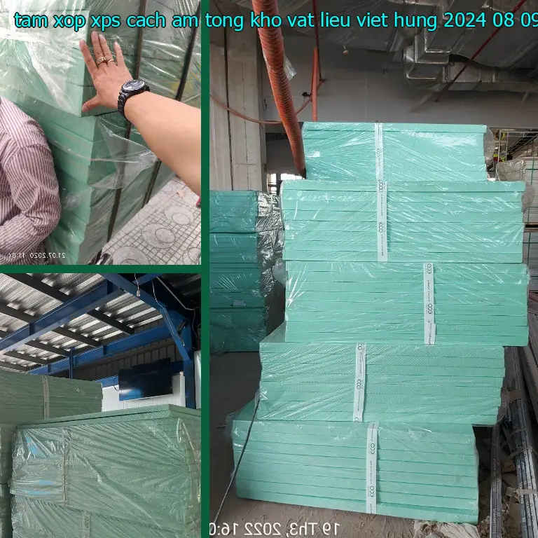 Ngày sản xuất tấm xốp XPS cách âm Tổng kho vật liệu Việt Hưng: 2024-08-09 Ngày sản xuất tấm xốp XPS cách âm Tổng kho vật liệu Việt Hưng: 2024-08-09