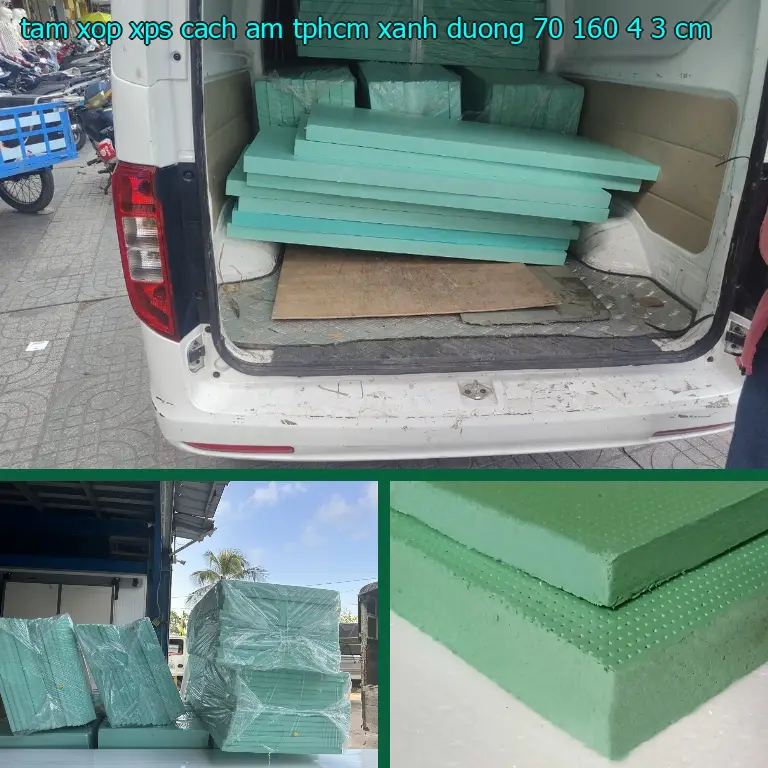 Kích thước tấm xốp XPS cách âm TpHCM Xanh dương: 70*160*4.3 cm