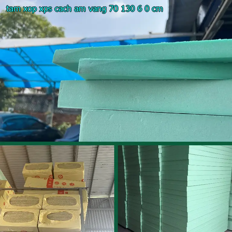 Kích thước tấm xốp XPS cách âm Vàng: 70*130*6.0 cm Kích thước tấm xốp XPS cách âm Vàng: 70*130*6.0 cm