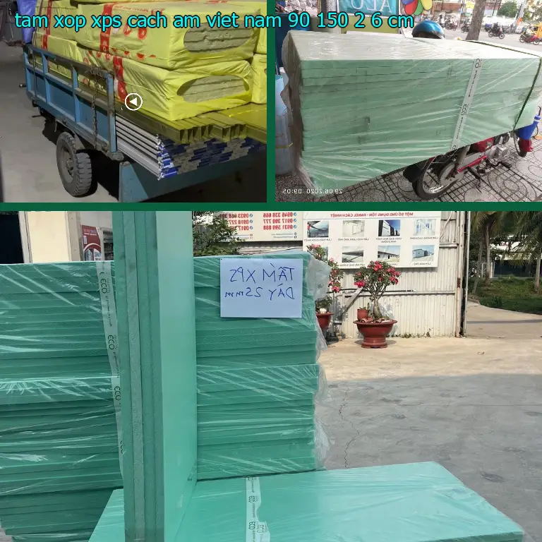 Kích thước tấm xốp XPS cách âm Viet Nam: 90*150*2.6 cm Kích thước tấm xốp XPS cách âm Viet Nam: 90*150*2.6 cm