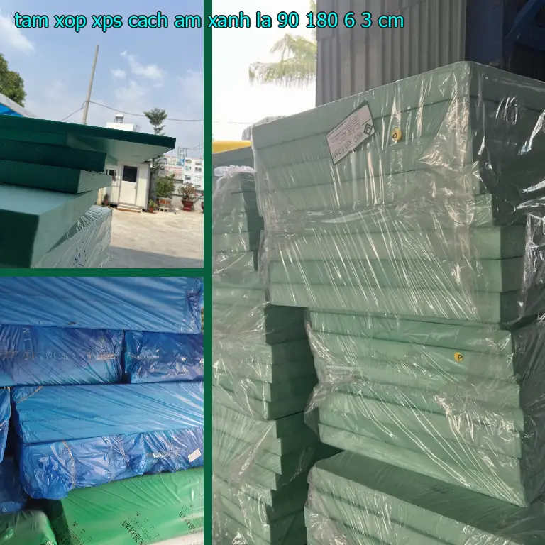 Kích thước tấm xốp XPS cách âm Xanh lá: 90*180*6.3 cm Kích thước tấm xốp XPS cách âm Xanh lá: 90*180*6.3 cm