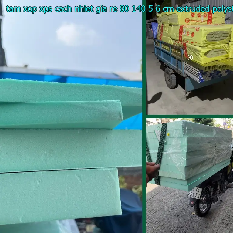 Chất liệu tấm xốp XPS cách nhiệt giá rẻ 80*140*5.6 cm: Extruded Polystyrene Foam