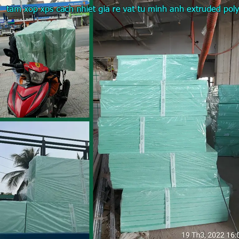 Chất liệu tấm xốp XPS cách nhiệt giá rẻ Vật tư Minh Anh: Extruded Polystyrene Foam