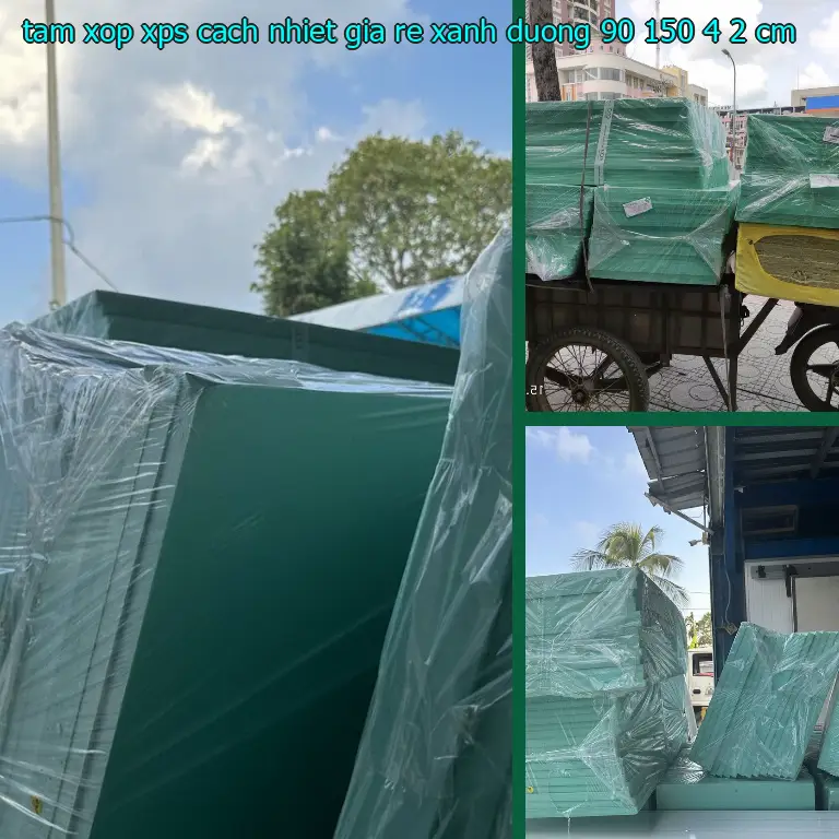 Kích thước tấm xốp XPS cách nhiệt giá rẻ Xanh dương: 90*150*4.2 cm