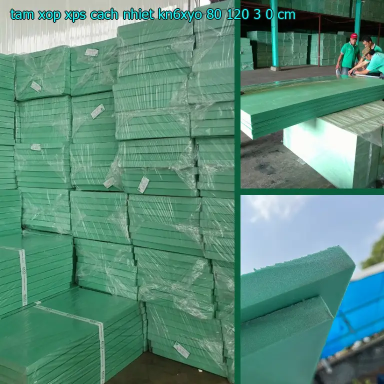 Kích thước tấm xốp XPS cách nhiệt KN6XYO: 80*120*3.0 cm Kích thước tấm xốp XPS cách nhiệt KN6XYO: 80*120*3.0 cm