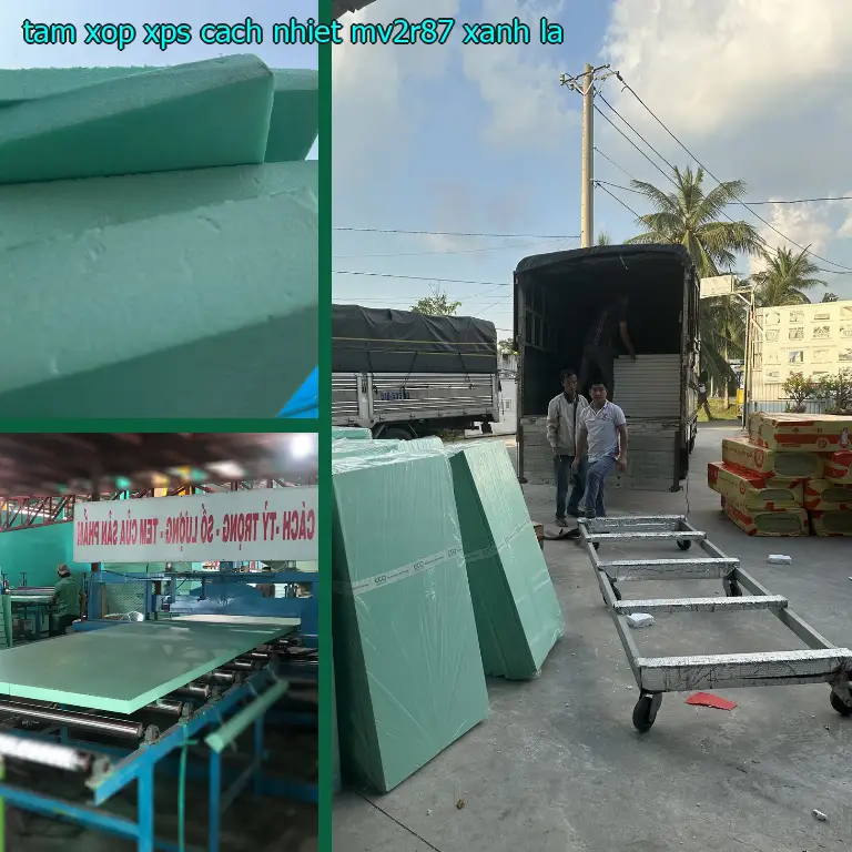 Màu sắc tấm xốp XPS cách nhiệt MV2R87: Xanh lá