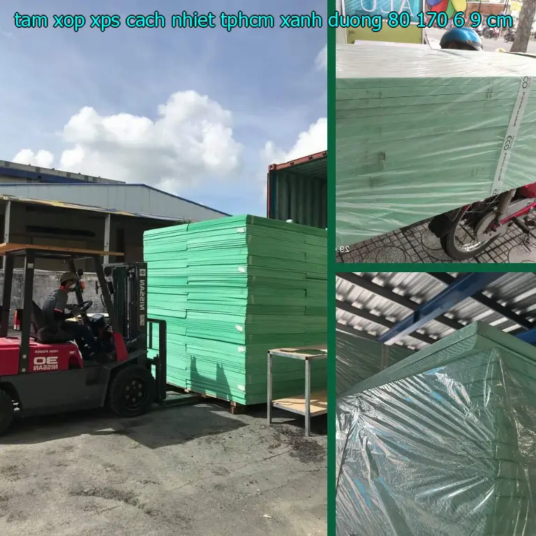 Kích thước tấm xốp XPS cách nhiệt TpHCM Xanh dương: 80*170*6.9 cm