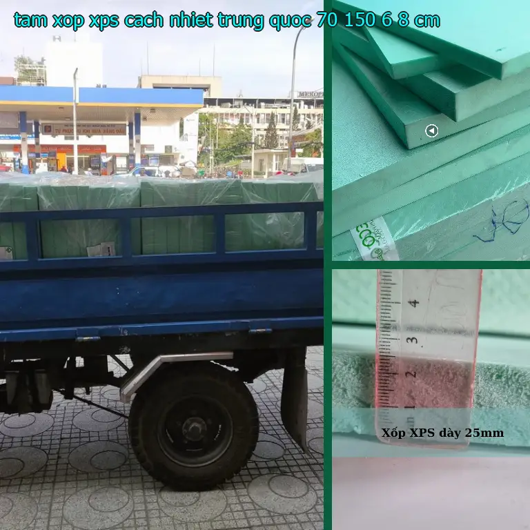 Kích thước tấm xốp XPS cách nhiệt Trung Quốc: 70*150*6.8 cm Kích thước tấm xốp XPS cách nhiệt Trung Quốc: 70*150*6.8 cm