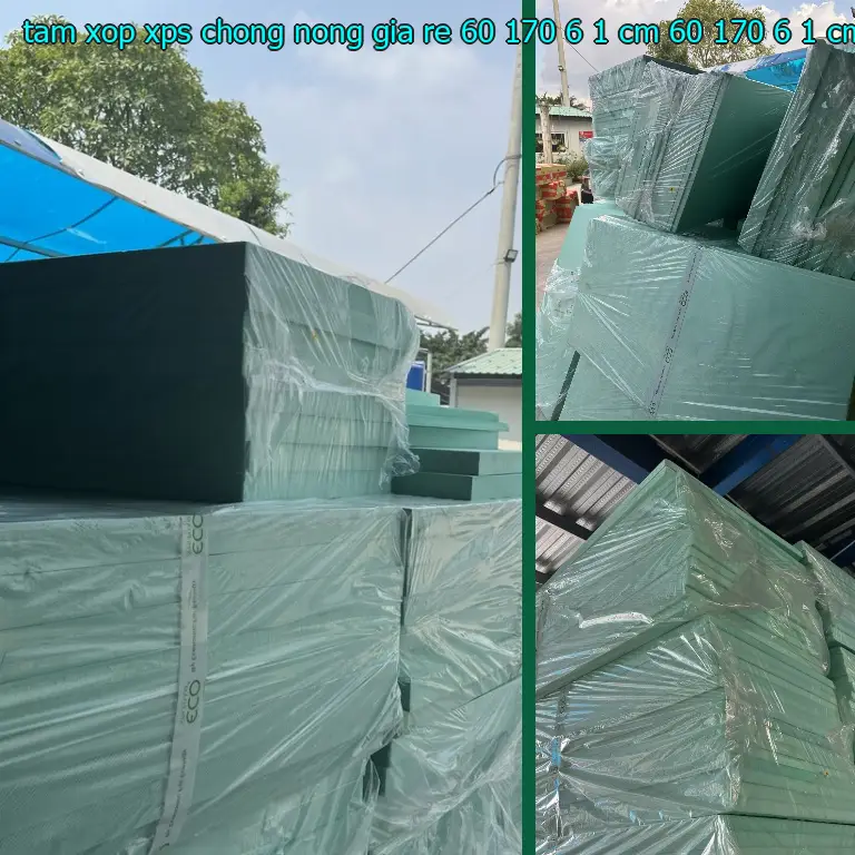 Kích thước tấm xốp XPS chống nóng giá rẻ 60*170*6.1 cm: 60*170*6.1 cm