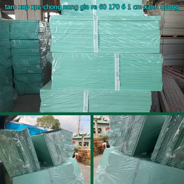 Màu sắc tấm xốp XPS chống nóng giá rẻ 60*170*6.1 cm: Xanh dương