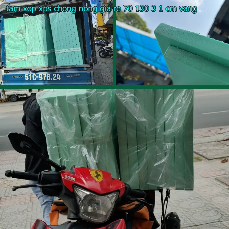 Màu sắc tấm xốp XPS chống nóng giá rẻ 70*130*3.1 cm: Vàng