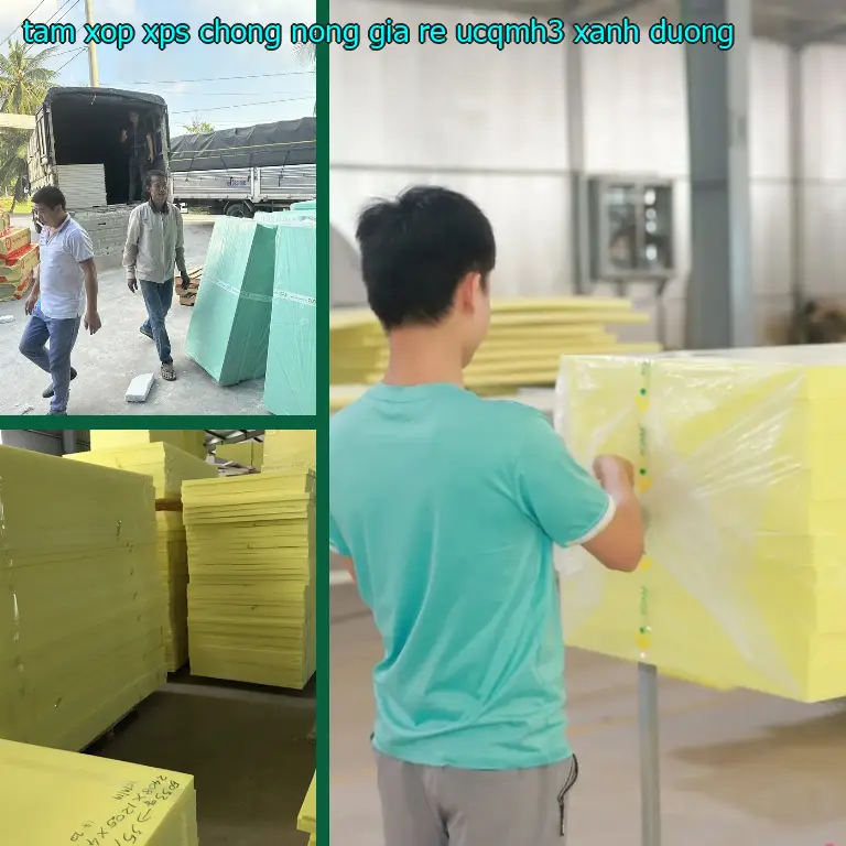 Màu sắc tấm xốp XPS chống nóng giá rẻ UCQMH3: Xanh dương