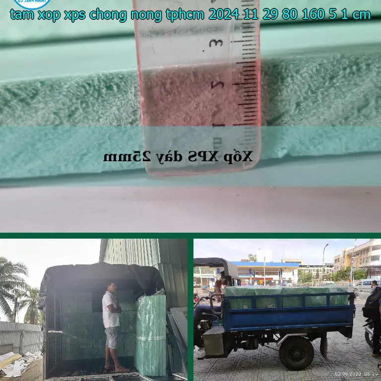 Kích thước tấm xốp XPS chống nóng TpHCM 2024-11-29: 80*160*5.1 cm Kích thước tấm xốp XPS chống nóng TpHCM 2024-11-29: 80*160*5.1 cm