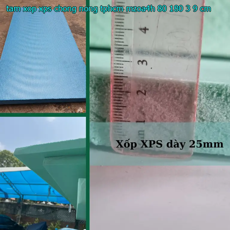 Kích thước tấm xốp XPS chống nóng TpHCM MZOA4H: 80*180*3.9 cm