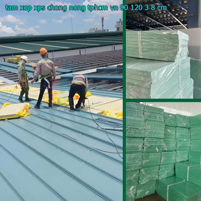 Kích thước tấm xốp XPS chống nóng TpHCM VN: 90*120*3.8 cm